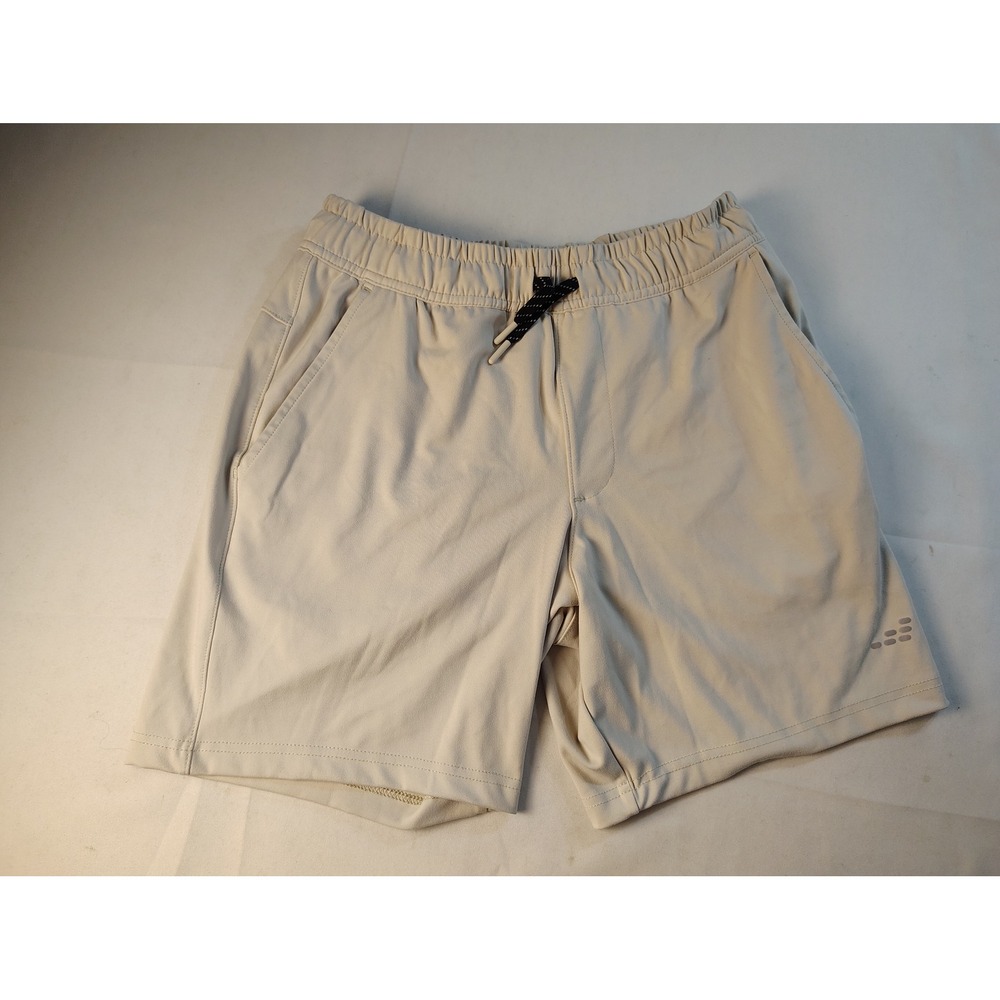 BCG Mens Athletic Shorts Tan Small Elastic Drawstring High Stretch Activewear